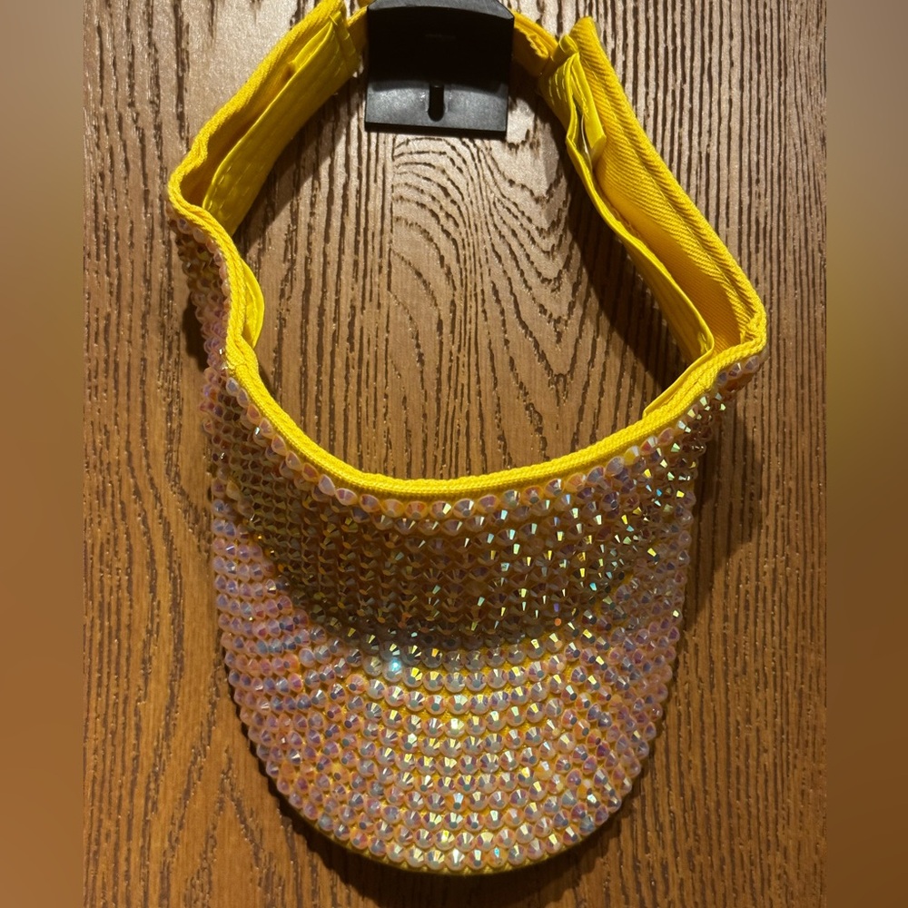Yellow Rhinestone Sun  Visor - Picture 3 of 6
